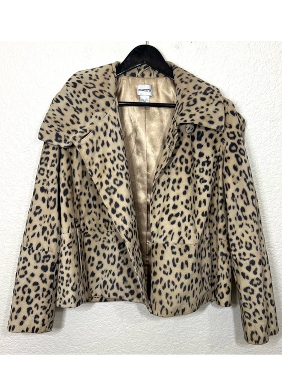 Chico's Jackets & Blazers - Chico’s Leopard Print Leather Suede Jacket Single Button Size S
